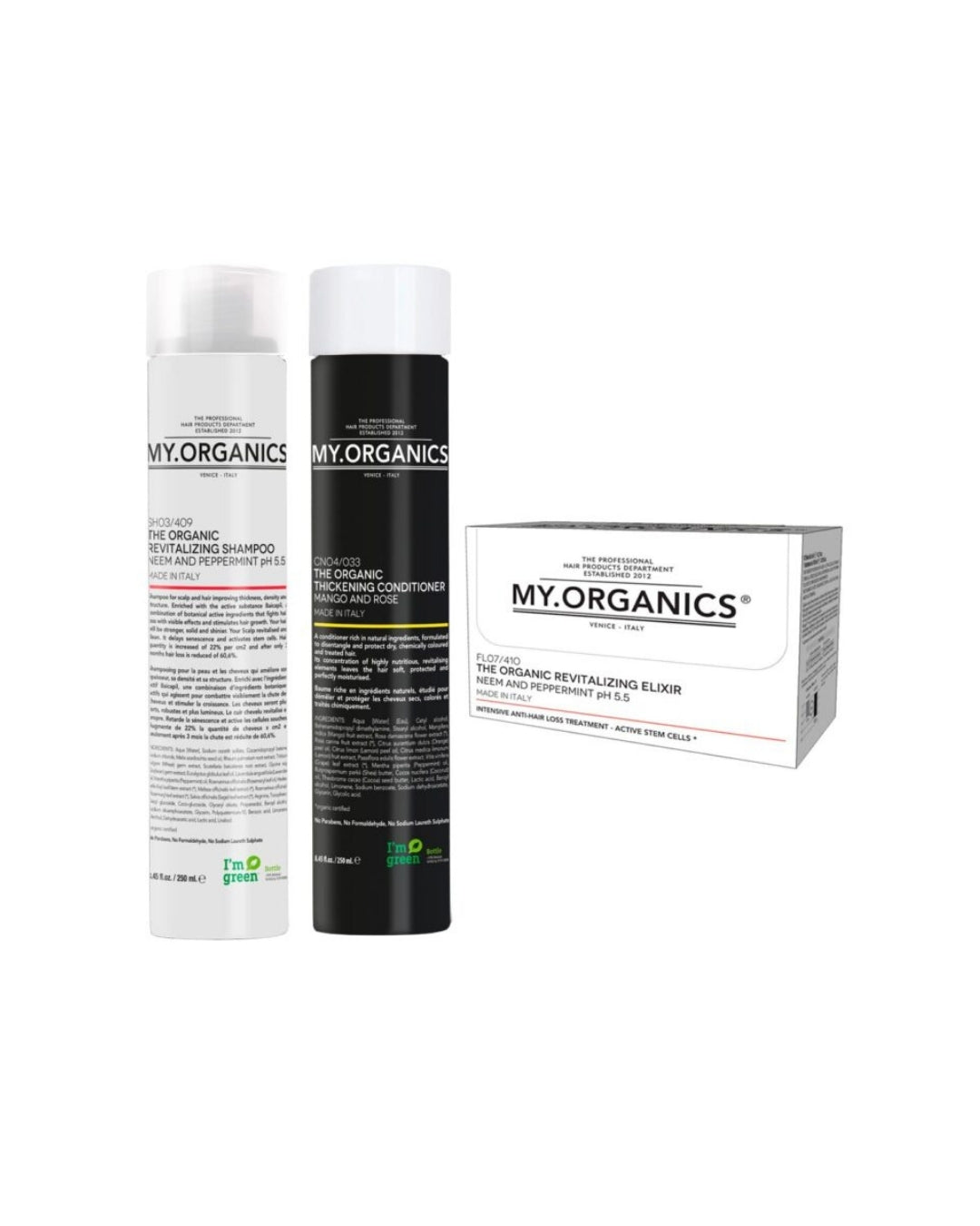 My Organics - Kit CAPELLI FORTI  formulato per donare resistenza e vitalità alla chioma, riducendo fragilità e rottura del capello