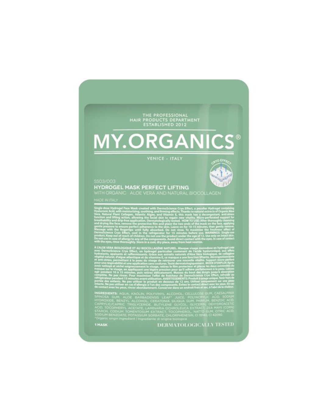 My Organics - HYDROGEL MASK PERFECT LIFTING Maschera viso