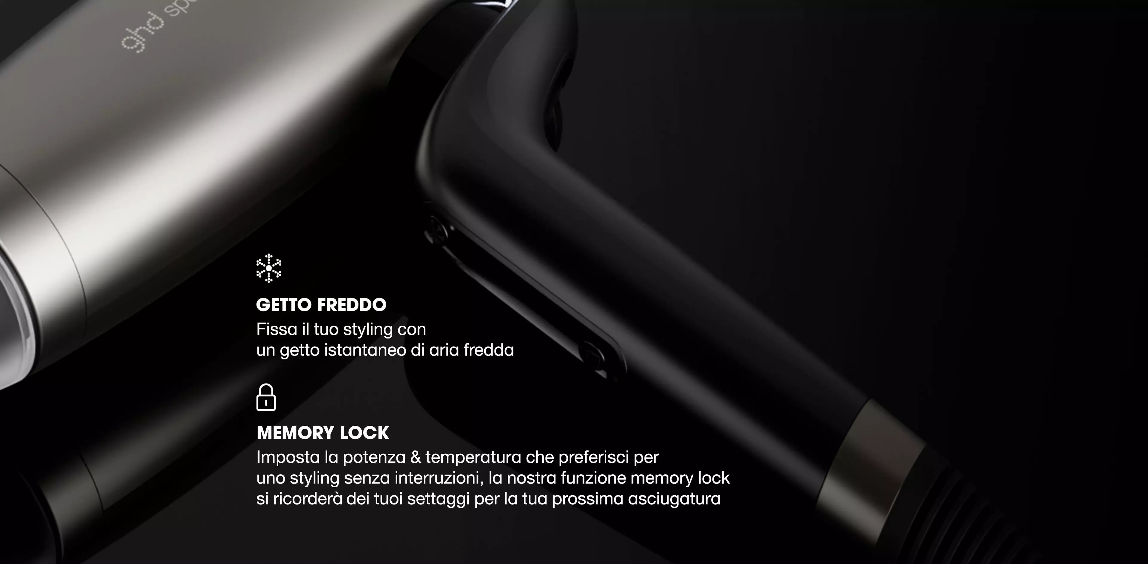 GHD - GHD SPEED PHON A IONI NERO METALLIZZATO